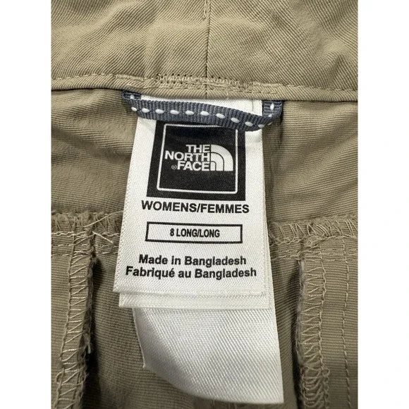 The North Face Womens Pants Size 8 Long Roll-Up Tab Relaxed Fit Tan Beige - Picture 4 of 12